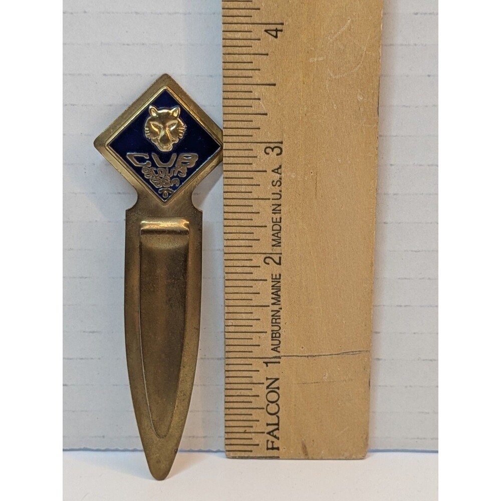 Cub Scouts boy scouts BSA Book Mark Metal Page Marker Clip Vintage Blue